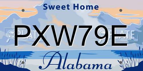 PXW79E Alabama License Plate