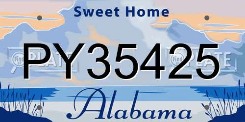 PY35425 Alabama License Plate