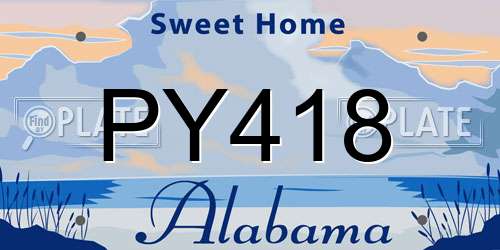 PY418 Alabama License Plate