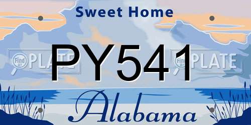 PY541 Alabama License Plate