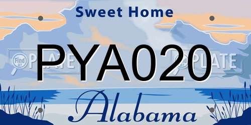 PYA020 Alabama License Plate