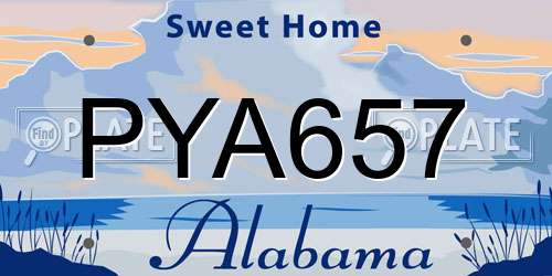 PYA657 Alabama License Plate