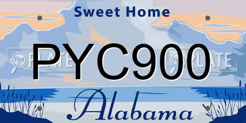 PYC900 Alabama License Plate