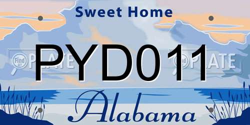 PYD011 Alabama License Plate