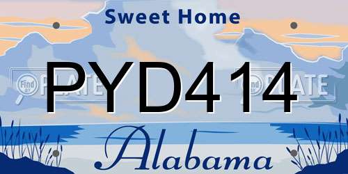 PYD414 Alabama License Plate