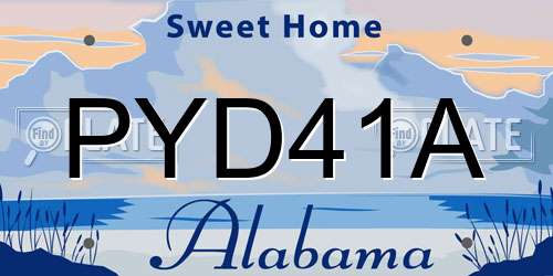 PYD41A Alabama License Plate