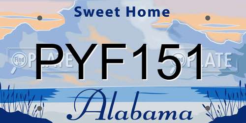 PYF151 Alabama License Plate