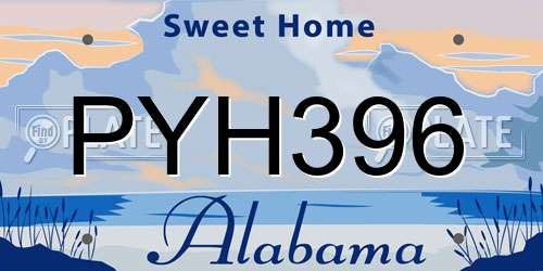 PYH396 Alabama License Plate