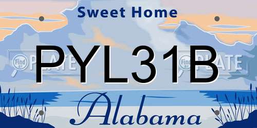 PYL31B Alabama License Plate