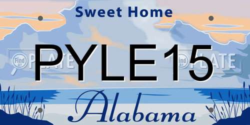 PYLE15 Alabama License Plate