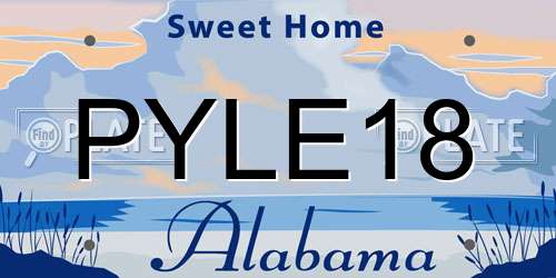 PYLE18 Alabama License Plate