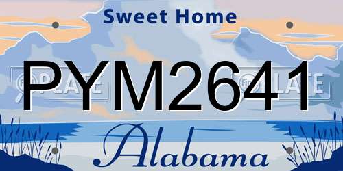 PYM2641 Alabama License Plate