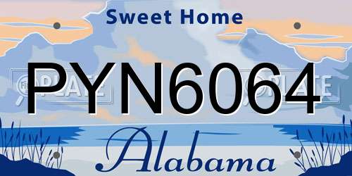 PYN6064 Alabama License Plate