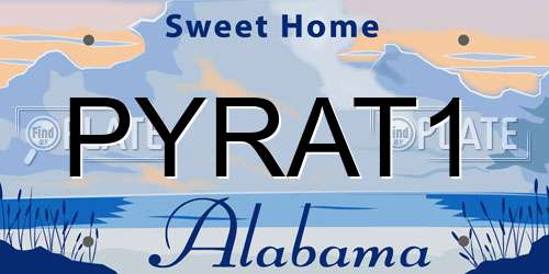 PYRAT1 Alabama License Plate