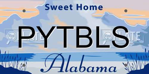PYTBLS Alabama License Plate
