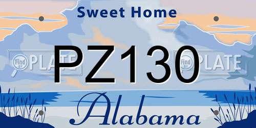 PZ130 Alabama License Plate
