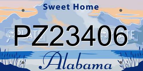 PZ23406 Alabama License Plate