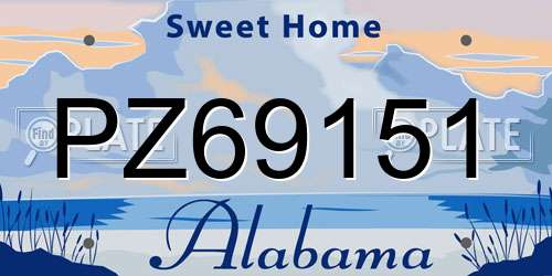 PZ69151 Alabama License Plate
