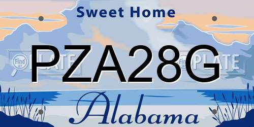 PZA28G Alabama License Plate