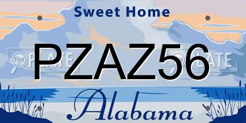 PZAZ56 Alabama License Plate