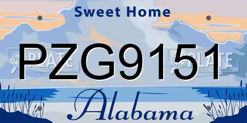 PZG9151 Alabama License Plate