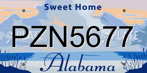 PZN5677 Alabama License Plate