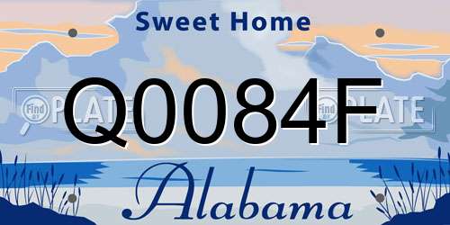 Q0084F Alabama License Plate