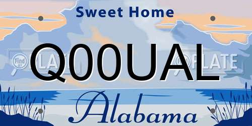 Q00UAL Alabama License Plate