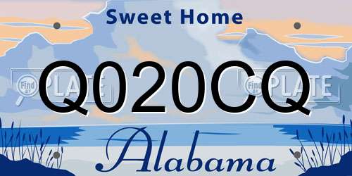 Q020CQ Alabama License Plate