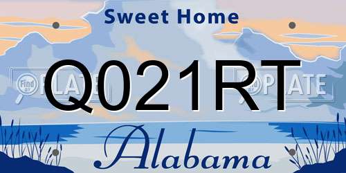 Q021RT Alabama License Plate
