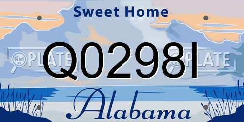 Q0298I Alabama License Plate