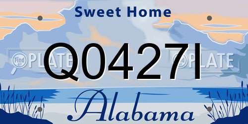 Q0427I Alabama License Plate