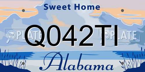 Q042TI Alabama License Plate
