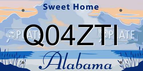 Q04ZTI Alabama License Plate