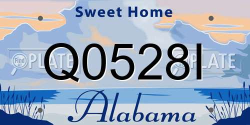 Q0528I Alabama License Plate