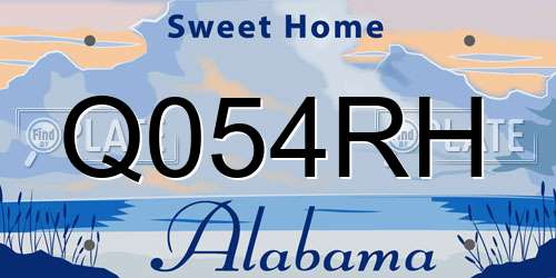 Q054RH Alabama License Plate