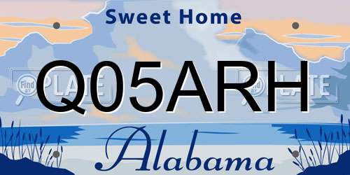 Q05ARH Alabama License Plate