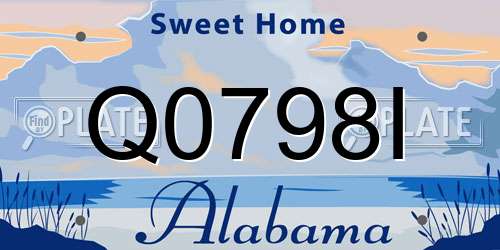 Q0798I Alabama License Plate