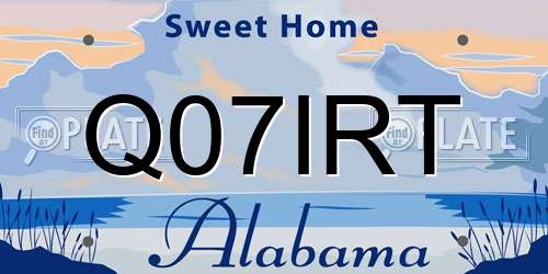 Q07IRT Alabama License Plate