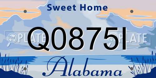 Q0875I Alabama License Plate