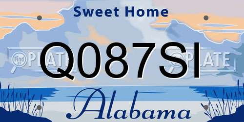 Q087SI Alabama License Plate
