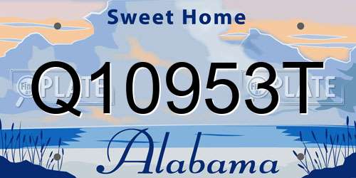 Q10953T Alabama License Plate