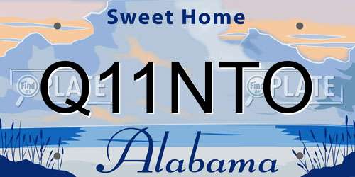 Q11NTO Alabama License Plate