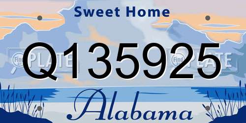 Q135925 Alabama License Plate