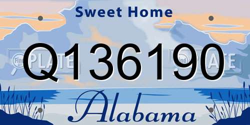 Q136190 Alabama License Plate