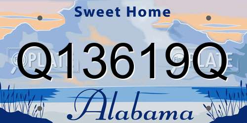 Q13619Q Alabama License Plate