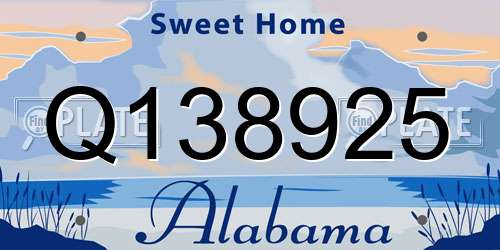 Q138925 Alabama License Plate