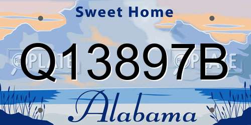 Q13897B Alabama License Plate