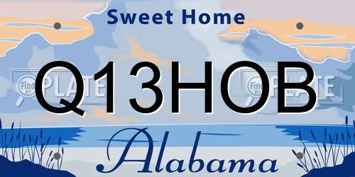 Q13HOB Alabama License Plate