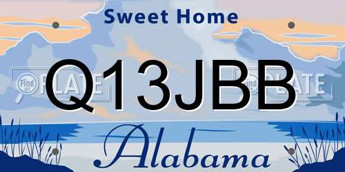 Q13JBB Alabama License Plate